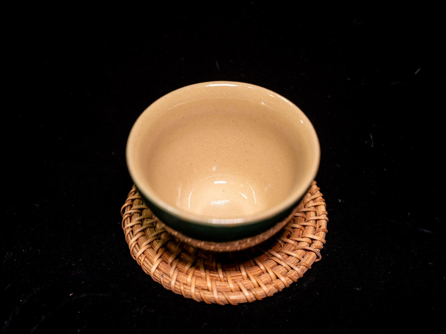 Handmade Cremic Green ice crack Tea Tasting cup