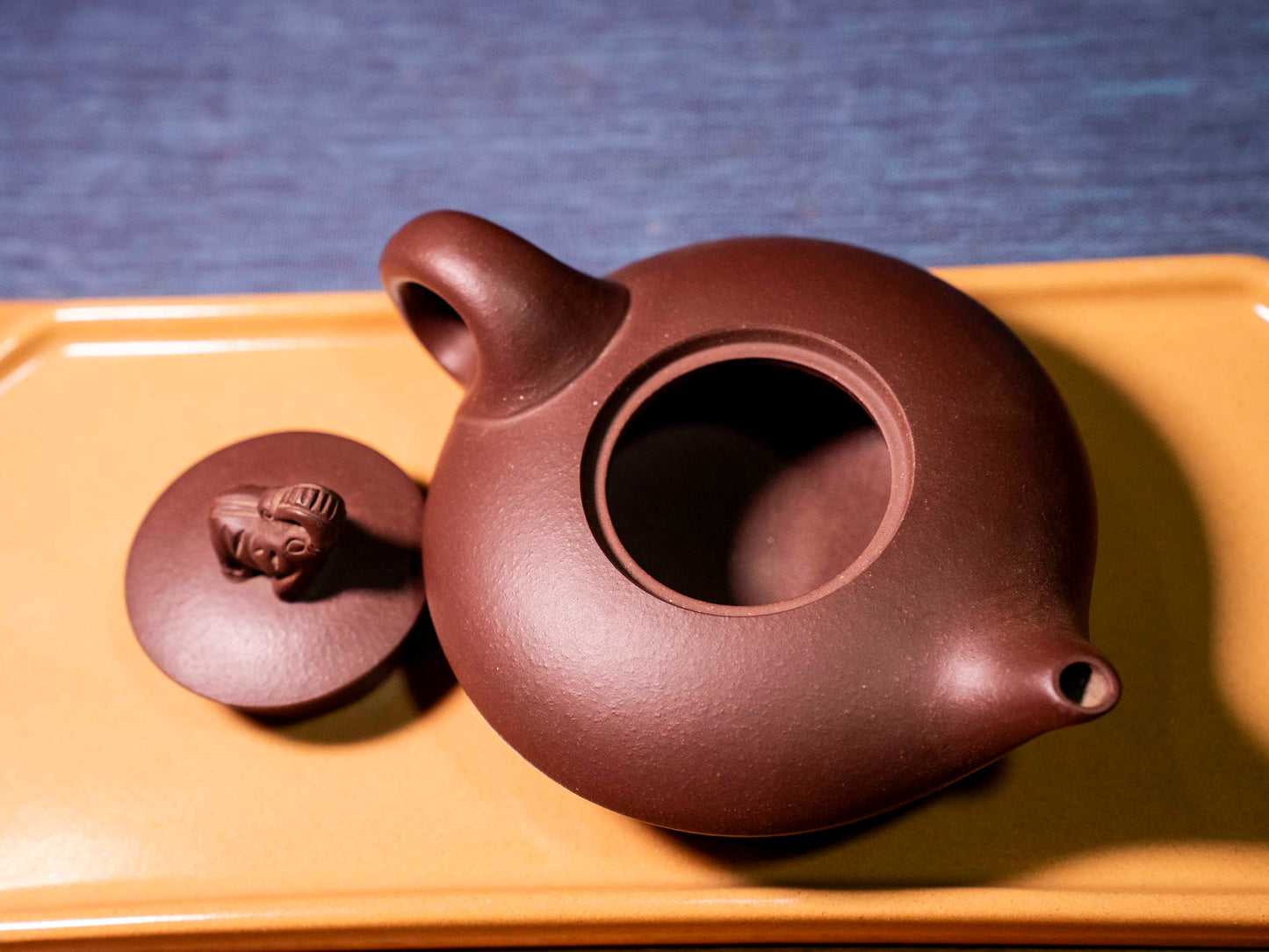Handcrafted Purple Clay Teapot