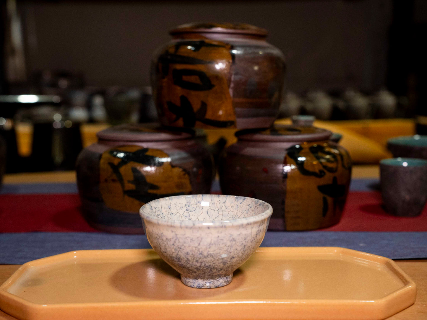 Handcrafted Ceramic Marble Texture Tea Tasting Cup