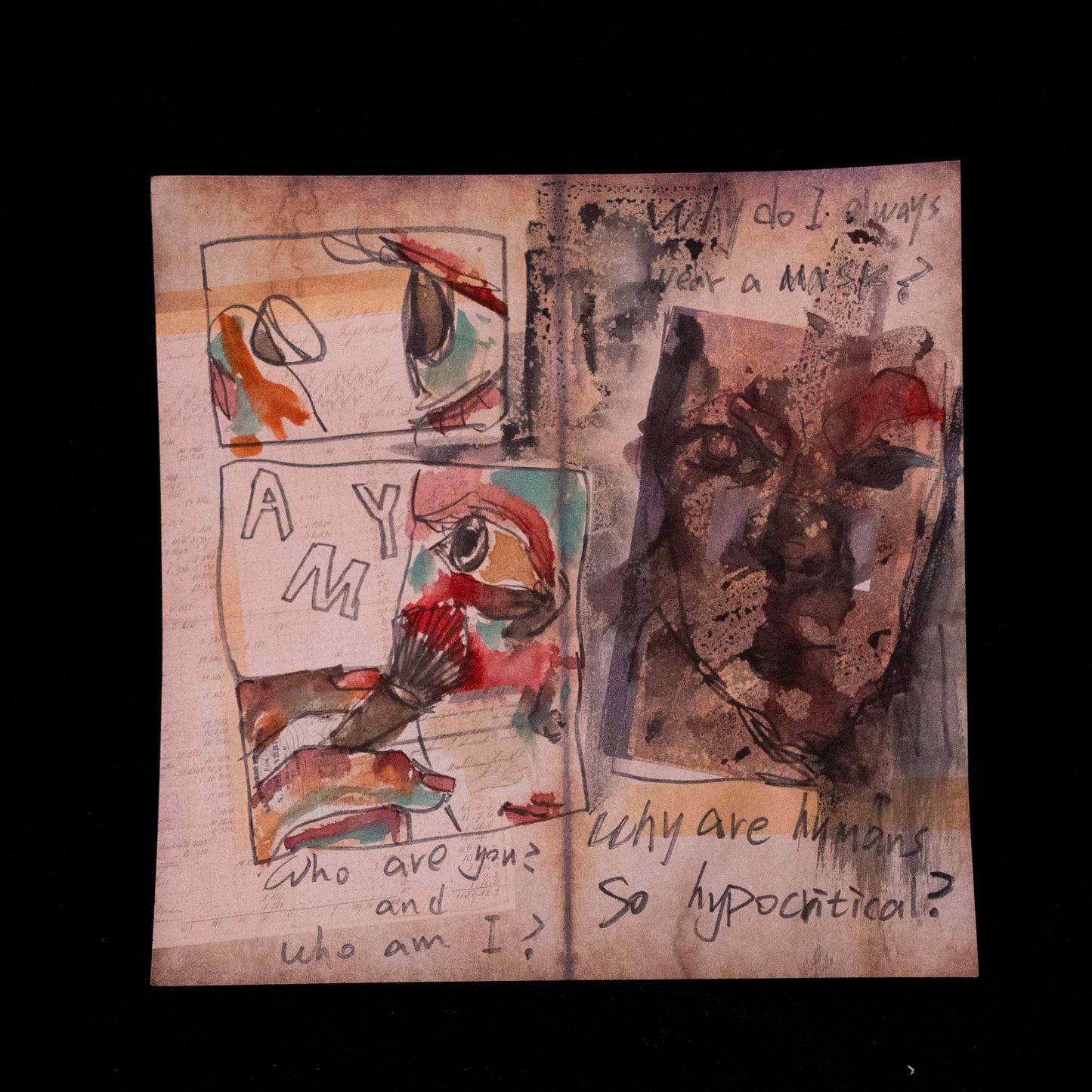 Behind the Mask (original hand-drawn sketch by Amy)