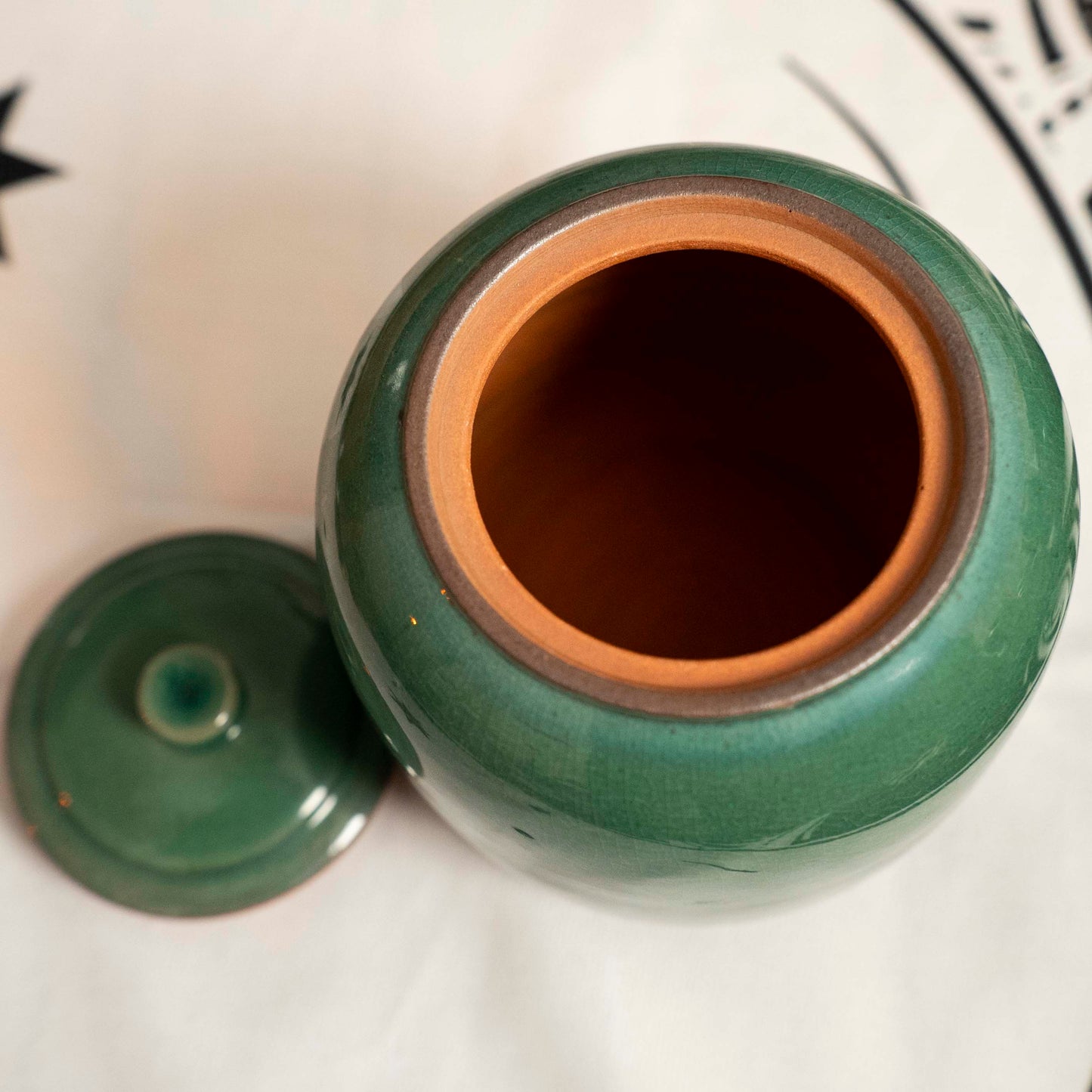 Green Icecrakle Ceramics can by Jack